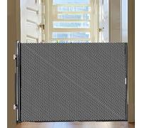 Pet Gate, Dog Fences Indoor, Quality PVC, No-Punch Pet Fence, Jump Proof Partition, Retractable Barrier with Strong Clips, Firm Double Rows Snap, Translucent for Variety Door Sizes (BlackS)