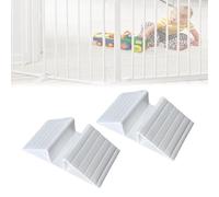 Pet Gate Triangle Stabilizer Support, Anti-Kick Fall Prevention Reinforcement Card Slot for 4/5 Inch Fence Barrier Stair Railing, 2Pcs (White)