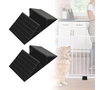 Pet Gate Triangle Stabilizer Support, Anti-Kick Fall Prevention Reinforcement Card Slot for 4/5 Inch Fence Barrier Stair Railing, 2Pcs (Black)