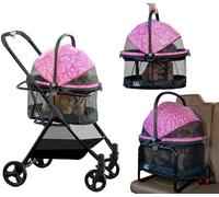 Pet Gear 3-in-1 Travel System, View 360 Stroller Converts to Carrier and Booster Seat with Easy Click N Go Technology, for Small Dogs and Cats, 4 Colors