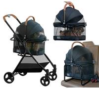 Pet Gear 3-in-1 Travel System, View 360 Stroller Converts to Carrier and Booster Seat with Easy Click N Go Technology, for Small Dogs and Cats, 4 Colors