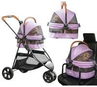 Pet Gear, A Vermont Family Owned Company Since 1936, 3-in-1 Travel System, View 360 Stroller Converts to Carrier and Booster Seat with Easy Click N Go Technology, for Small Dogs & Cats, 4 Colors