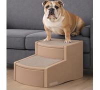 Pet Gear Easy Step II Extra Wide Pet Stairs, 2 Step for Dogs/Cats up to 200 pounds, Removable/Washable Carpet, Easy Assembly (No Tools Required), Sand Dune
