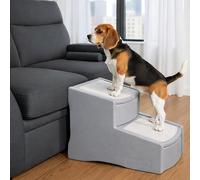 Pet Gear Easy Step II Pet Stairs, 2 Step for Cats/Dogs up to 150 Pounds, Portable, Removable Washable Carpet Tread, No Tools Required, Sea Salt