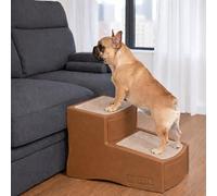 Pet Gear Easy Step II Pet Stairs, 2 Step for Cats/Dogs Up to 75-Pounds, Portable, Removable Washable Carpet Tread, No Tools Required, Latte