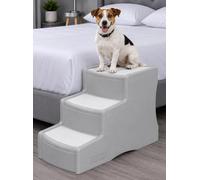 Pet Gear Easy Step III Pet Stairs, 3 Step for Cats/Dogs, Removable Washable Carpet Treads, for Pets Up to 150lbs, No Tools Required, Available in 9 Colors, Platinum