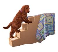 Pet Gear Easy Step IV Pet Stairs, 4 Step for Cats/Dogs, Removable Washable Carpet Treads, for Pets Up to 150lbs, No Tools Required, Camel