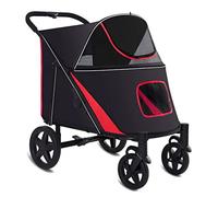 Pet Gear for Large Dog Stroller for Large Dogs, Luxury Large Dog Pram Strollers Premium Pet Pushchair 4 Wheel Pet Stroller for Cat, Dog and More, Foldable Carrier Strolling Cart (C