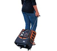 Pet Gear I-GO2 Escort Roller Backpack, Travel Carrier, Car Seat for Cats/Dogs, Mesh Ventilation, Included Tether, Telescoping Handle, Storage Pouch, Burnt Orange