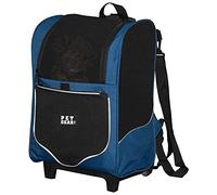 Pet Gear I-GO2 Sport Roller Backpack, Travel Carrier, Car Seat for Cats/Dogs, Mesh Ventilation, Included Tether, Telescoping Handle, Storage Pouch, Navy