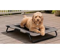 Pet Gear Lifestyle Pet Cot Elevated Bed, 30 Inch, Birch | No Assembly Required, Premium Tear Resistant Cooling Mesh, Indoor & Outdoor, Lightweight & Portable