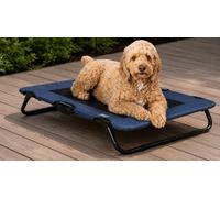 Pet Gear Lifestyle Pet Cot Elevated Bed, 30 Inch, Slate Blue | No Assembly Required, Premium Tear Resistant Cooling Mesh, Indoor & Outdoor, Lightweight & Portable