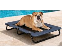 Pet Gear Lifestyle Pet Cot Elevated Bed, 40 Inch, Caribbean Ocean | No Assembly Required, Premium Tear Resistant Cooling Mesh, Indoor & Outdoor, Lightweight & Portable