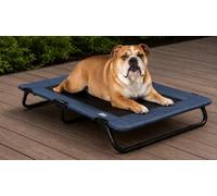 Pet Gear Lifestyle Pet Cot Elevated Bed, 40 Inch, Slate Blue | No Assembly Required, Premium Tear Resistant Cooling Mesh, Indoor & Outdoor, Lightweight & Portable