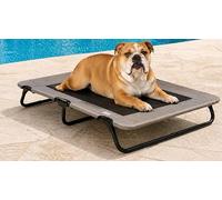 Pet Gear Lifestyle Pet Cot Elevated Bed, 40 Inch, Wheat | No Assembly Required, Premium Tear Resistant Cooling Mesh, Indoor & Outdoor, Lightweight & Portable