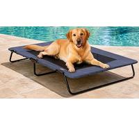 Pet Gear Lifestyle Pet Cot Elevated Bed, No Assembly Required, Premium Tear Resistant Cooling Mesh, Indoor & Outdoor, Lightweight & Portable, 50 Inch, Caribbean Ocean