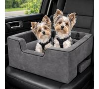 Pet Gear Lookout Booster Car Seat, Removable Comfort Pillow, Safety Tether Included, Installs in Seconds, No Tools Required, Light Charcoal