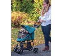 Pet Gear No-Zip Happy Trails Lite Pet Stroller, Jade | Zipperless Entry, Easy Fold with Removable Liner, Safety Tether, Storage Basket + Cup Holder, For Cats/Dogs