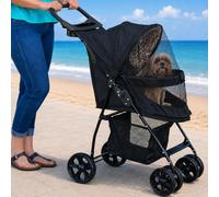 Pet Gear No-Zip Happy Trails Lite Pet Stroller, Leopard Print