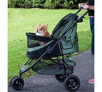 Pet Gear No-Zip Special Edition 3 Wheel Pet Stroller for Cats/Dogs, Zipperless Entry, Easy One-Hand Fold, Removable Liner, Cup Holder, Willow