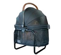 Pet Gear No-Zip View 360 Pet Carrier & Car Seat with Booster Seat Frame for Small Dogs & Cats, Mesh Ventilation, Push Button Entry, No Tools Required, Onyx