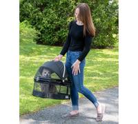 Pet Gear No-Zip View 360 Pet Safety Carrier & Car Seat for Small Dogs & Cats Push Button Entry, View 360 20-inch, Onyx
