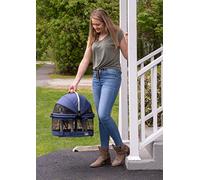Pet Gear No-Zip View 360 Pet Safety Carrier & Car Seat for Small Dogs & Cats Push Button Entry, View 360 20-inch, Navy