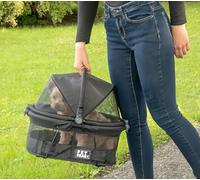 Pet Gear No-Zip View 360 Ultra Lite Pet Safety Carrier & Car Seat for Small Dogs & Cats Push Button Entry, 15", Onyx