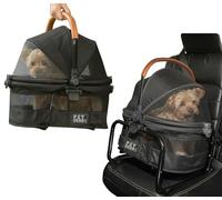 Pet Gear No-Zip View 360 Ultra Lite Pet Safety Carrier & Car Seat for Small Dogs & Cats Push Button Entry, 15", Dark Charcoal