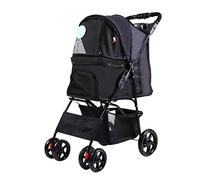 Pet Gear Trails Pet Stroller,Foldable Dog Trolley or Cat Carts with Cup Holder and Storage Basket,for Max Load Capacity 33LBS,for The Outside