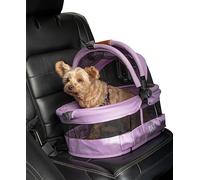 Pet Gear View 360 Ultra Lite Pet Safety Carrier & Car Seat for Small Dogs & Cats Push Button Entry, 15", Larkspur