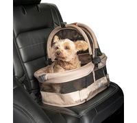 Pet Gear View 360 Ultra Lite Pet Safety Carrier & Car Seat for Small Dogs & Cats Push Button Entry, 15", Sand