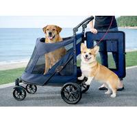 Pet Gear Zippered Pet Stroller with Double Entry Zippered Entrance for Single or Multiple Dogs or Cats, Pet Can Easily Walk/Out, Not