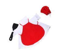Pet Geese Chef Costume Set with Removable Hat & Apron, Female M