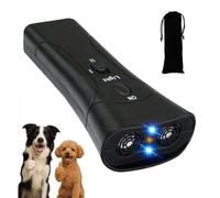 Pet Gentle Anti Barking Device for Dogs, Ultrasonic Dog Barking Deterrent Devices with LED Flashlight, Safe Pet Corrector & Stop Dog Barking Device for All Breeds, Indoor & Outdoor Training (Black)
