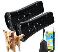Pet Gentle Dog Training, Pet Gentle Anti Barking Device With Led Flashlight, Anti Barking Device for Dogs- 3 Training Modes, 33FT Range to Correct Bad Behavior, Top Excessive Barking (Black 2 pcs)