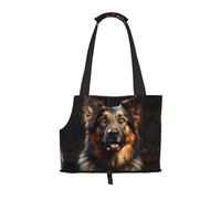 Pet-German Shepherd print portable bag, lightweight and breathable, suitable for taking small pets out.