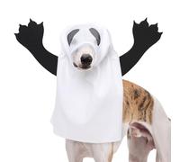 Pet Ghost Costume - Funny Halloween Dog Outfit, White Ghost Cape for Cats and Dogs Creative Dressing for Trick or Treatments, Pet Parade, Costume Competition, Scary Party, White