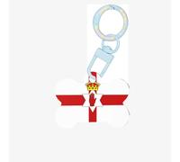 Pet Go ID Tags Flag of Northern Ireland Personalized Dog Tags and Cat Tags, Bone-Shaped Acrylic Sky Blue Medium