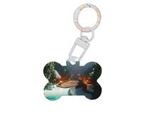 Pet Go ID Tags Heaven's Gate Personalized Dog Tags and Cat Tags, Bone-Shaped Acrylic White Small