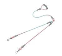 Pet Gradient Color Dogs Leash, One Drag And Two Leashes, Anti-entanglement Double-headed Dog Leash, Dog Chain Leashes(Pink,1.2cm 140cm)