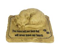 Pet Gravestones for Cats, Waterproof Cute Sleeping Cats - Pet Grave Markings - Memorial Stones, Resin Cat for Backyard, Patio, Lawn, Garden, Outdoor