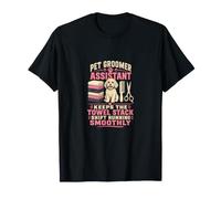 Pet Groomer Assistant Keeps The Towel Stack Shift On Track T-Shirt