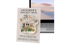 Pet Groomer Ornaments With Card - Acrylic | Paw Hug Pocket Appreciation Cаrd | Inspirational Collectible | For Friends Women Men Adults Kids Boys Girls