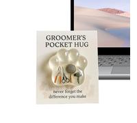 Pet Groomer Ornaments With Card - Acrylic | Paw Hug Pocket Appreciation Cаrd | Inspirational Collectible | For Friends Women Men Adults Kids Boys Girls