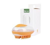 Pet Grooming Bath Brush with Soap Dispenser, 2 in 1 Cat Hairbrush and Deshedding Brush for Cats, Soothing Massage Scrubbing Comb, 5.7 oz 170 mL Reservoir, for Long and Short Haired Dogs