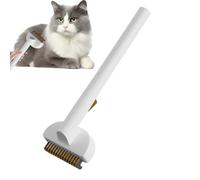 Pet Grooming Brush - 2 in 1 Comb, Stainless Steel Detangling Tool | Easy Removal Brush with Comfortable Feature, Loose Cleaning Comb for Dogs Cats Short Long Pets Shedding Massage Care
