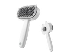 Pet Grooming Brush, Cat Dog Shedding Tool With Release Button, 300g Kitten Grooming Comb For Puppies Kittens All Breeds Loose Hair Removal Daily Routine Home Apartment Pet Care Use