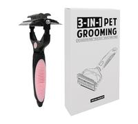 Pet Grooming Brush - Cat Knot Remover, Pet Deshedding Comb, Portable Grooming Rake for Dogs, Fine Grooming Tool for Pet Hair, Metal Teeth, Comfortable Handle, Tangled Hair