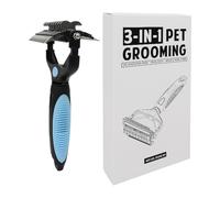 Pet Grooming Brush - Cat Knot Remover, Pet Deshedding Comb, Portable Grooming Rake for Dogs, Fine Grooming Tool for Pet Hair, Metal Teeth, Comfortable Handle, Tangled Hair
